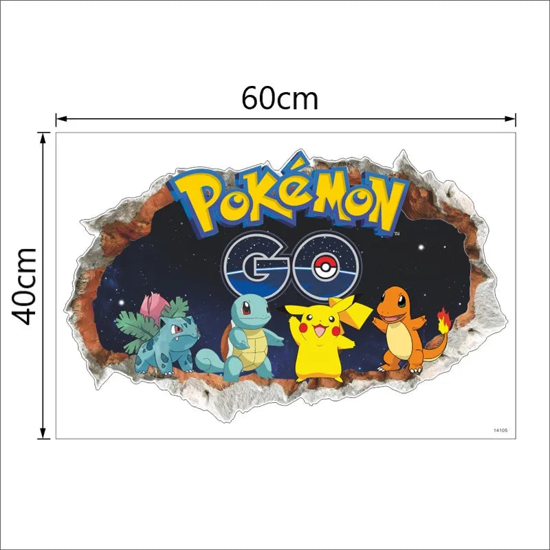 Sticker mural Pokémon Pikachu pour enfants Décoration murale Affiches