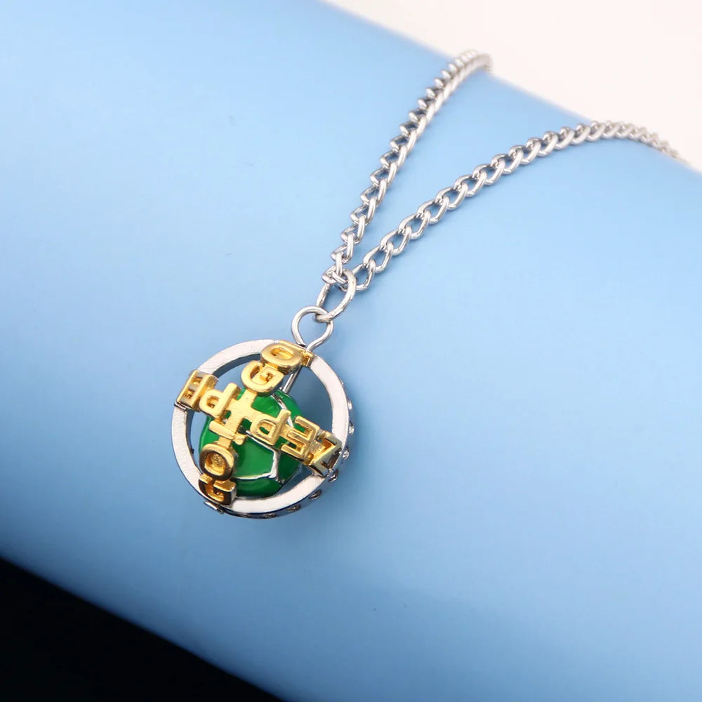 Collier avec pendentif en boule d'acier de l'anime JoJo's Bizarre Adventure - Bijoux pour les fans de Gyro Zeppeli Cosplay Ball