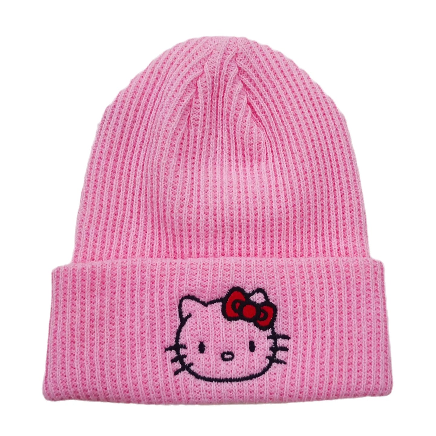Sanrio Hello Kitty Strickmütze – Süße Anime-Wintermütze für Damen & Kinder