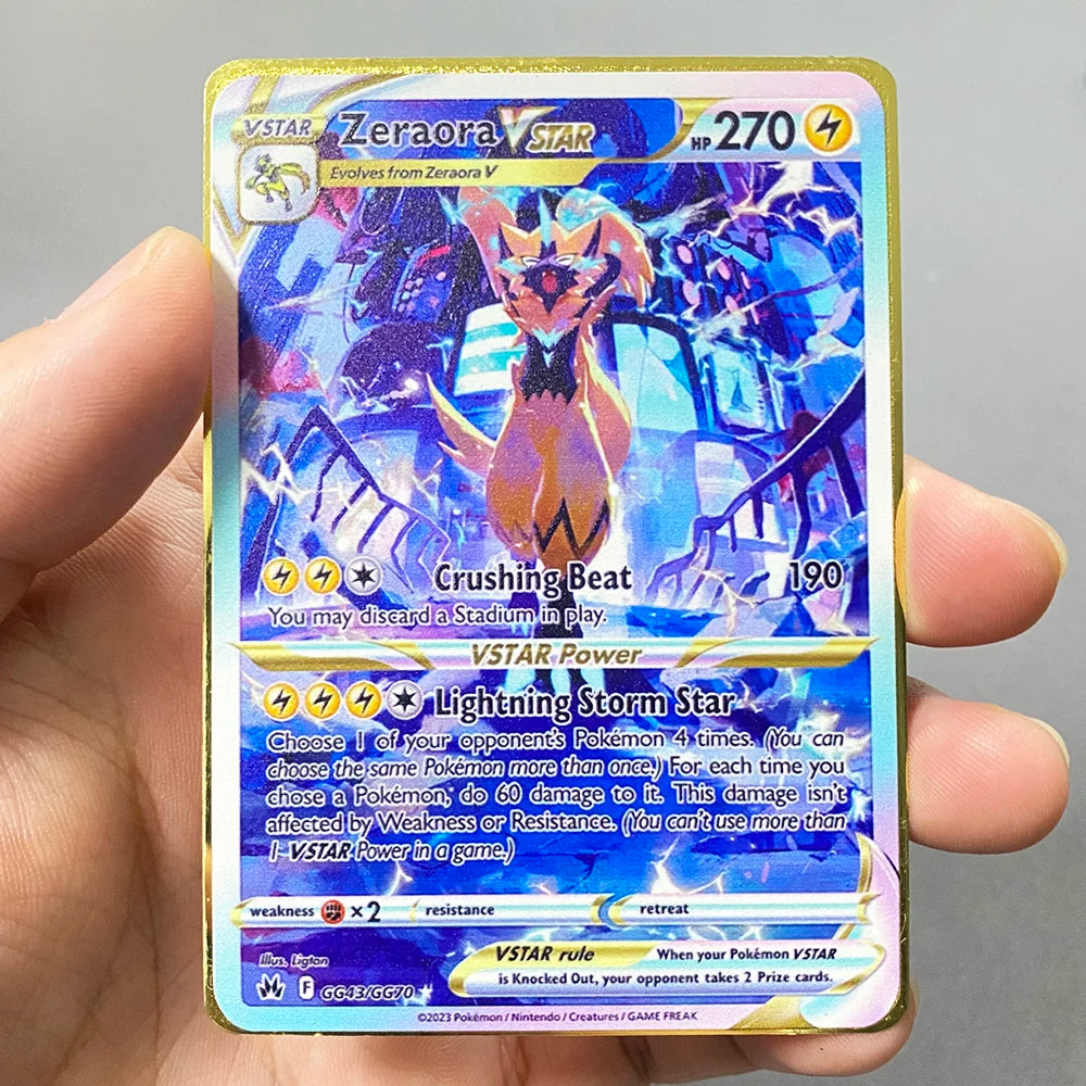 Pokemon Metall Karten Englisch Anime Pikachu Charizard Vmax GX V Buchstaben Spiel Sammlung Karte Kind