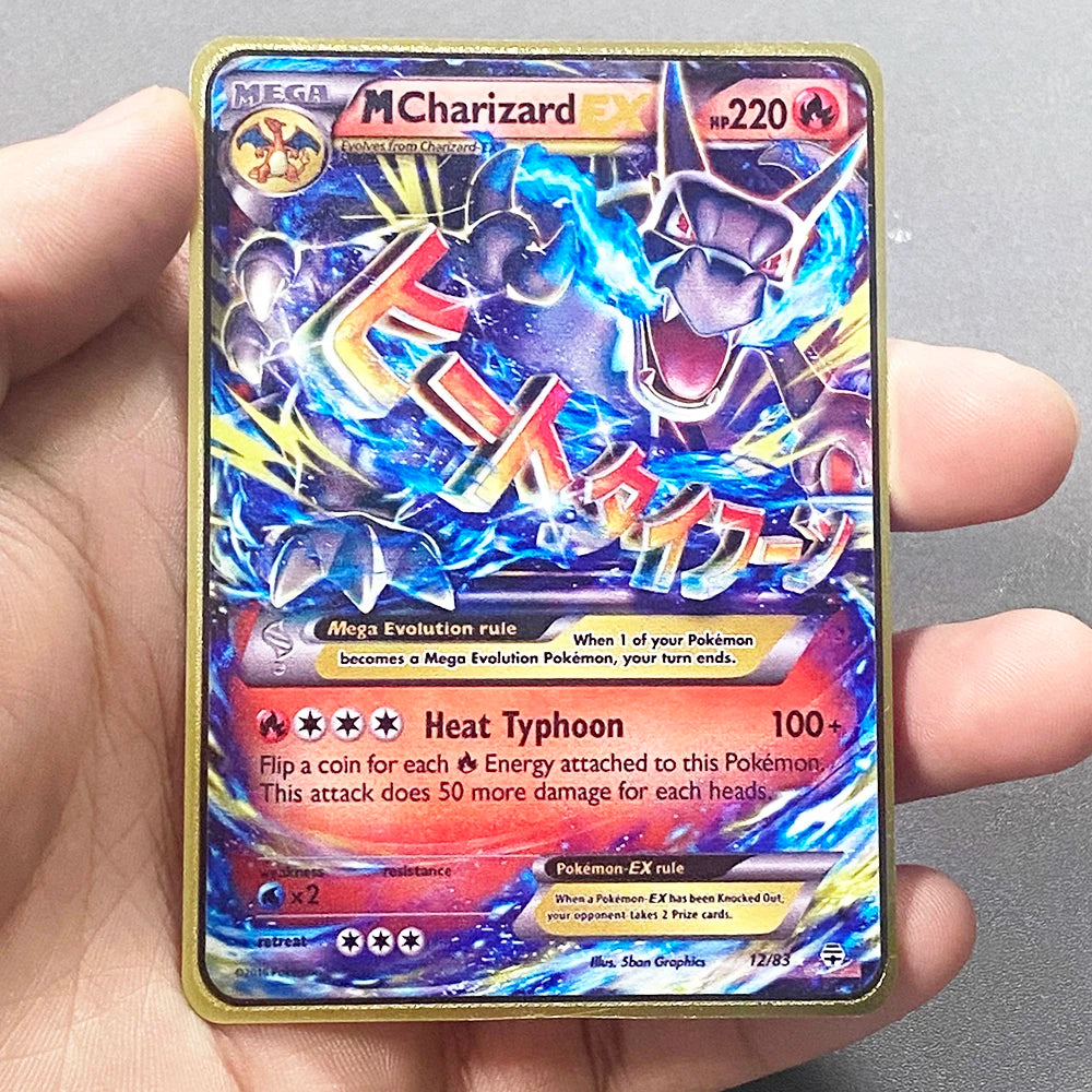 Pokemon Metall Karten Englisch Anime Pikachu Charizard Vmax GX V Buchstaben Spiel Sammlung Karte Kind