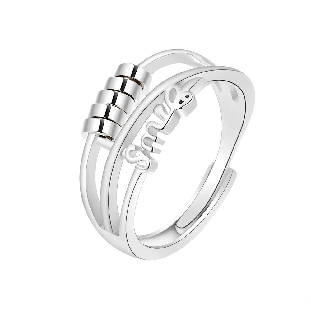 SMJEL Anti-Stress-Angst-Fidget-Spinner-Ring – verstellbarer rotierender Schmuck für Frauen | Entspannung und stilvolle Geschenke