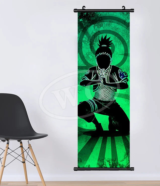 Bandai Anime Canvas Naruto Painting Kakashi Picture Hanging Scrolls Home Decor Wall Artwork