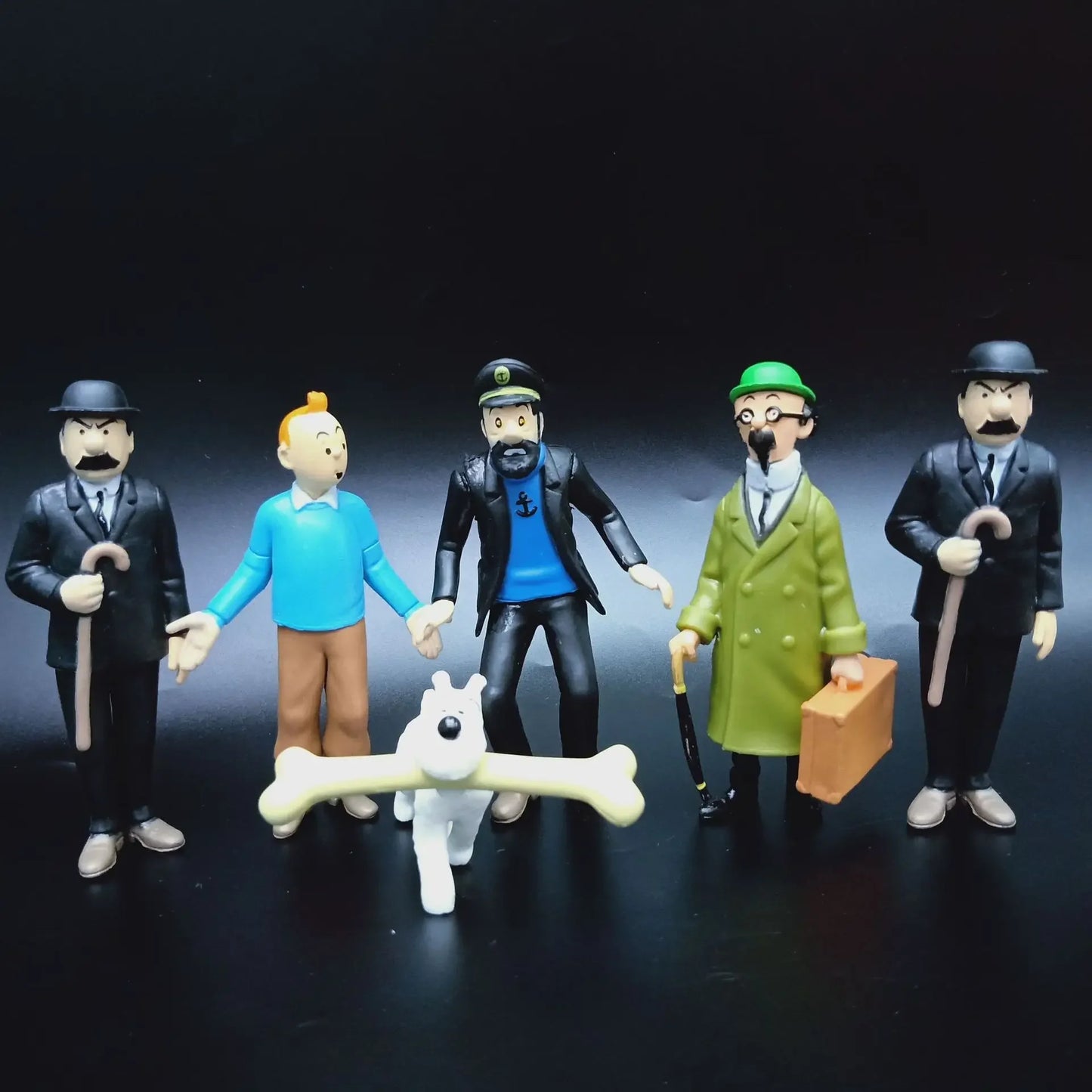 Lot de 6 figurines d'action de dessin animé Les aventures de Tintin en PVC