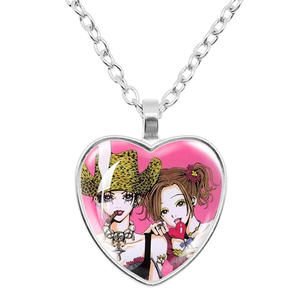Halskette mit Glasherz von NANA Osaki, japanischer Anime – Modeschmuck und Taschenanhänger, Geschenk für Fans