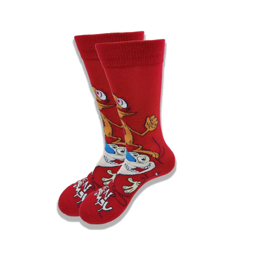 Lustige Socken mit Cartoon-Anime-Motiv – Hip-Hop-Aufdruck, originelle und bequeme Unisex-Skateboard-Crew-Socken