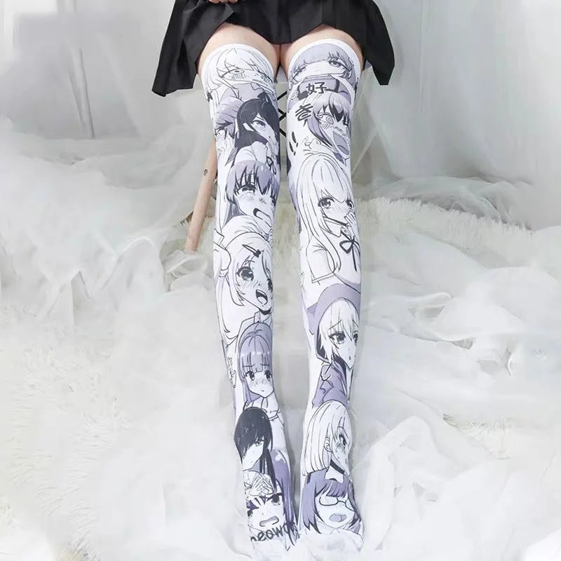 Cartoon Japanischen Anime Niedlich Cosplay Overknee Lange Strümpfe Samt