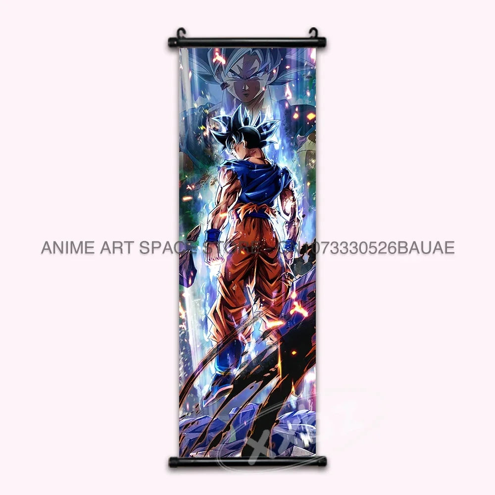 Dragon Ball Z Hanging Paintings Room Decorative Poster Anime Saiyan Scrolls Picture Wall Art