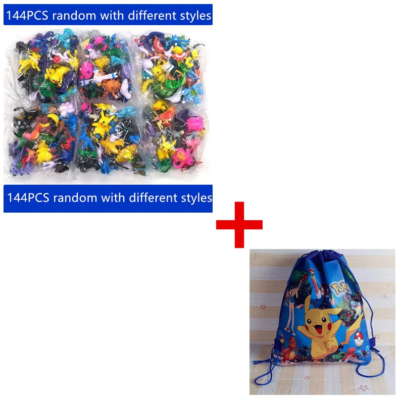 1-144 PCS Pokémon Gift Box – Christmas Action Figure Set with Genuine Pikachu & More Toys for Kids