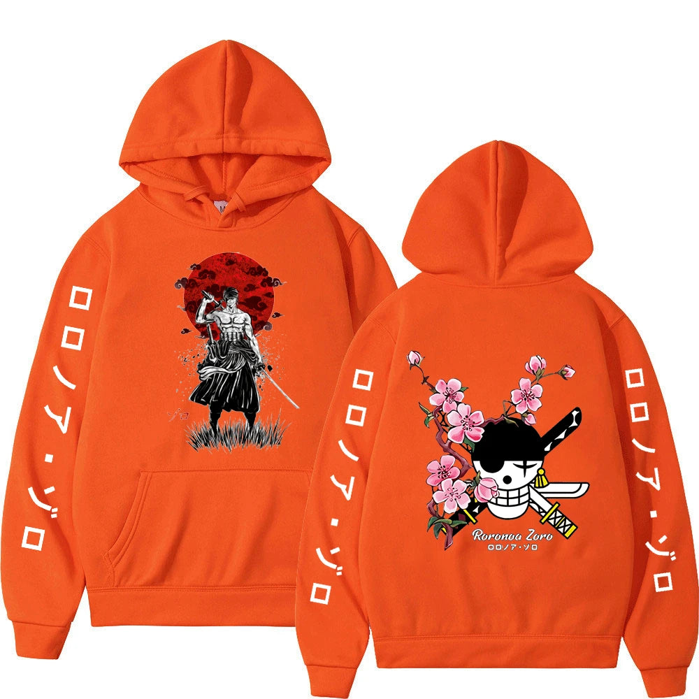 Unisex Japanischer Anime One Piece Hoodie Sweatshirt Lässige Mode Luffy Roronoa Zoro Sanji Harajuku Hoodies für Männer und Frauen