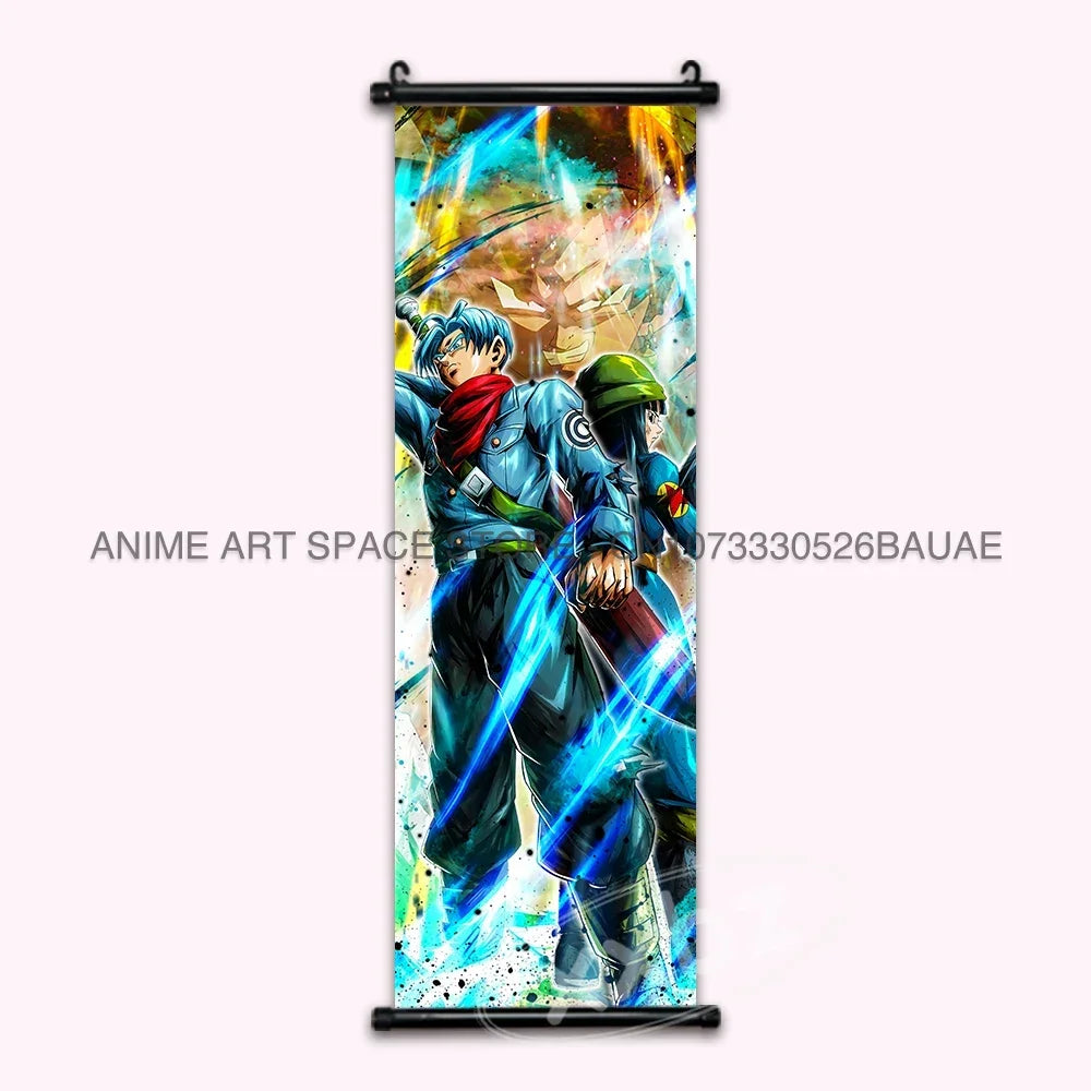 Dragon Ball Z Hanging Paintings Room Decorative Poster Anime Saiyan Scrolls Picture Wall Art