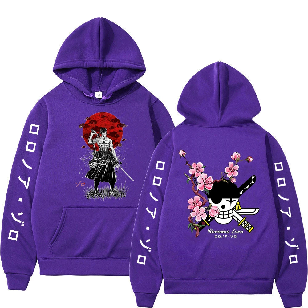 Unisex Japanischer Anime One Piece Hoodie Sweatshirt Lässige Mode Luffy Roronoa Zoro Sanji Harajuku Hoodies für Männer und Frauen