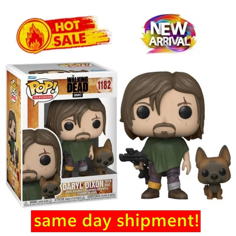 Neu Funko Pop! The Walking Dead Daryl Mit Hund Actionfigur Puppenspielzeug Vinyl