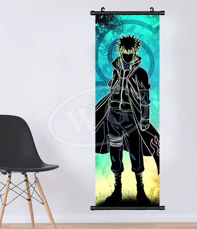 Bandai Anime Canvas Naruto Painting Kakashi Picture Hanging Scrolls Home Decor Wall Artwork