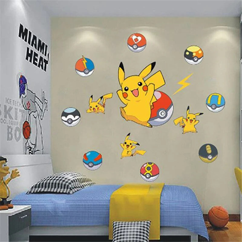 Cartoon Pikachu 3D Wandaufkleber für Kinder Wanddekoration