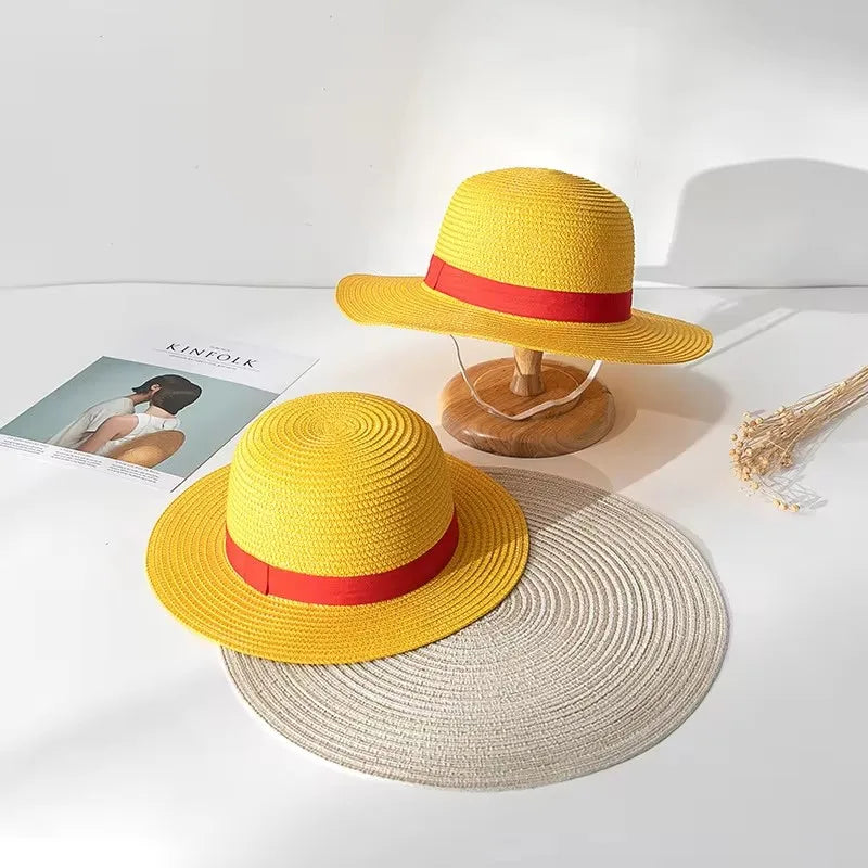 One Piece Monkey D. Luffy Cosplay-Strohhut – Unisex-Sommer-Sonnenkappe & Halloween-Requisite