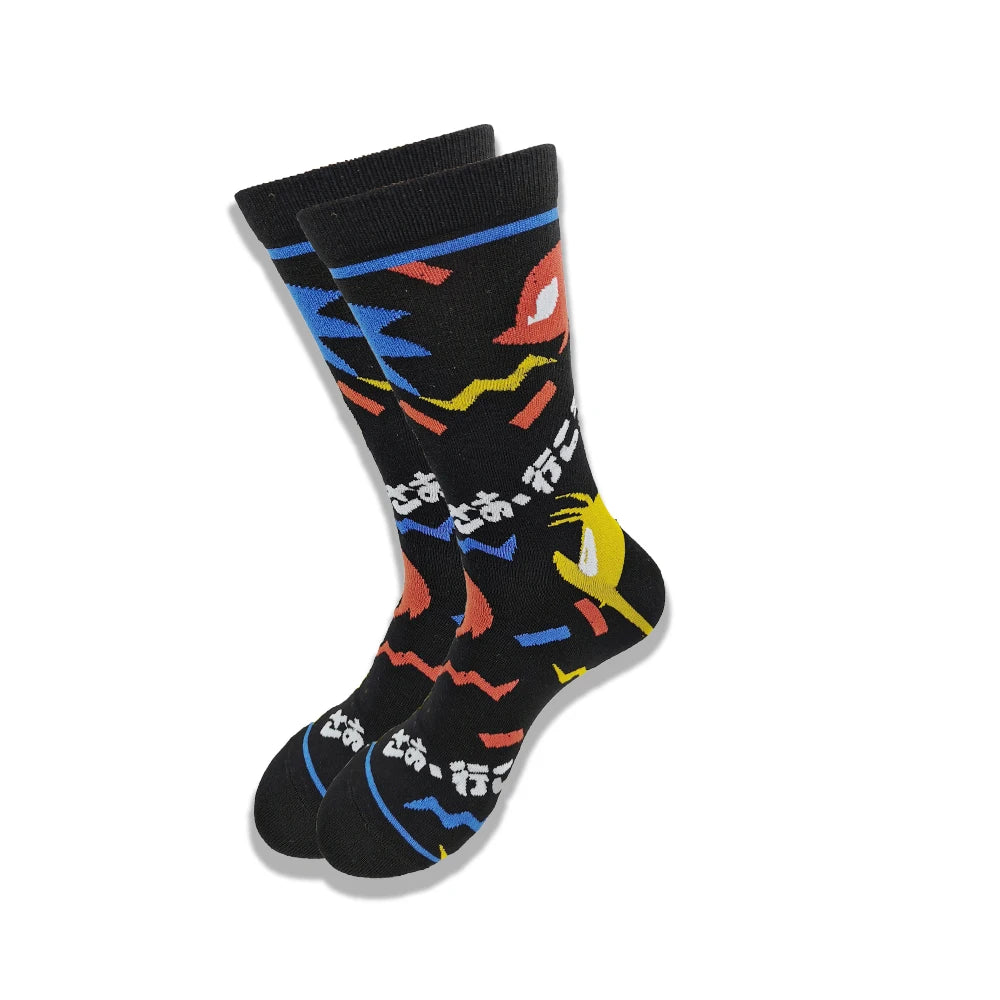 Lustige Socken mit Cartoon-Anime-Motiv – Hip-Hop-Aufdruck, originelle und bequeme Unisex-Skateboard-Crew-Socken