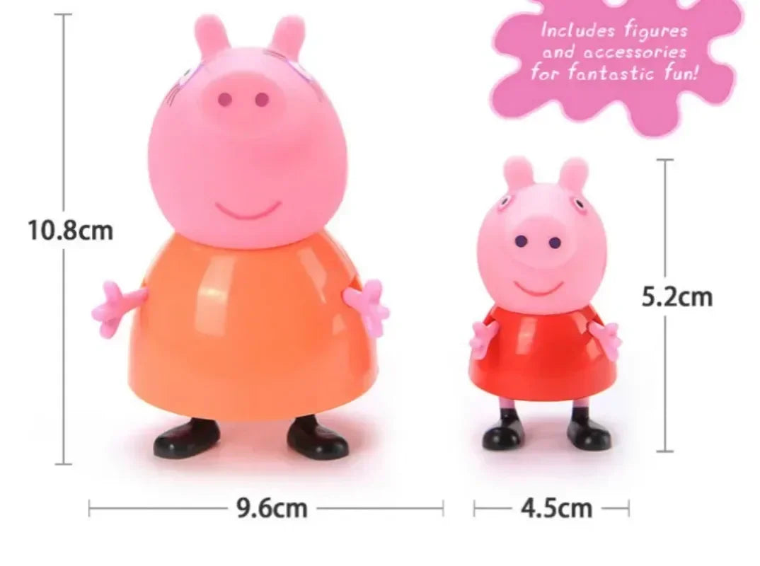 4-teiliges Peppa Pig Family Actionfiguren – George, Mama und Papa Partyspielzeug als Geschenk für Kinder