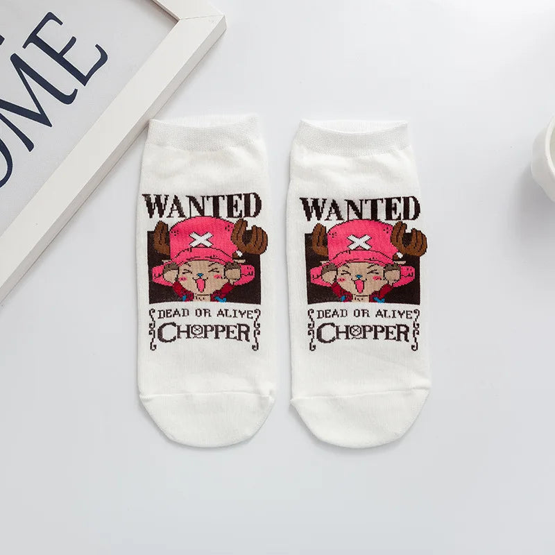 Chaussettes courtes Anime One Luffy Chopper en coton coloré et fin