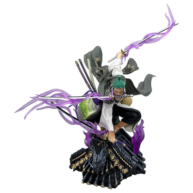20 cm große Anime-Figur aus One Piece Roronoa Zoro Wano Country Santoryu – Sammlerstatue, Modell, Spielzeug, Geschenk