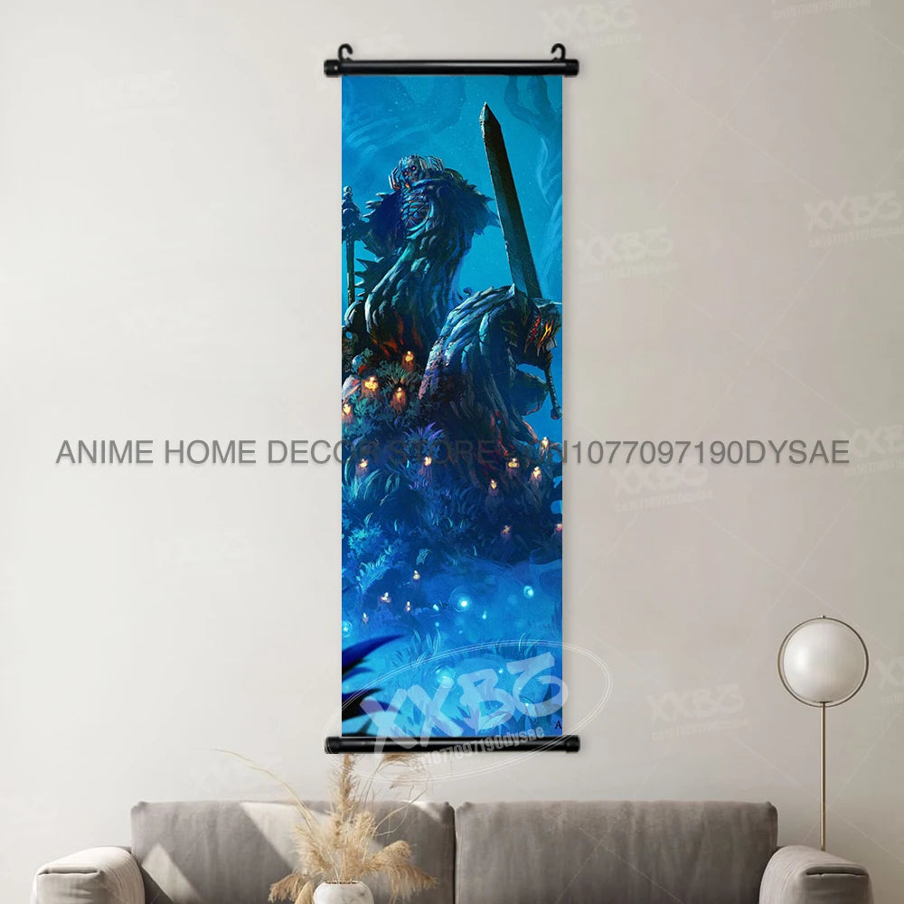 Berserk Poster Black Swordsman Wall Artwork Scrolls Anime Home Decoration
