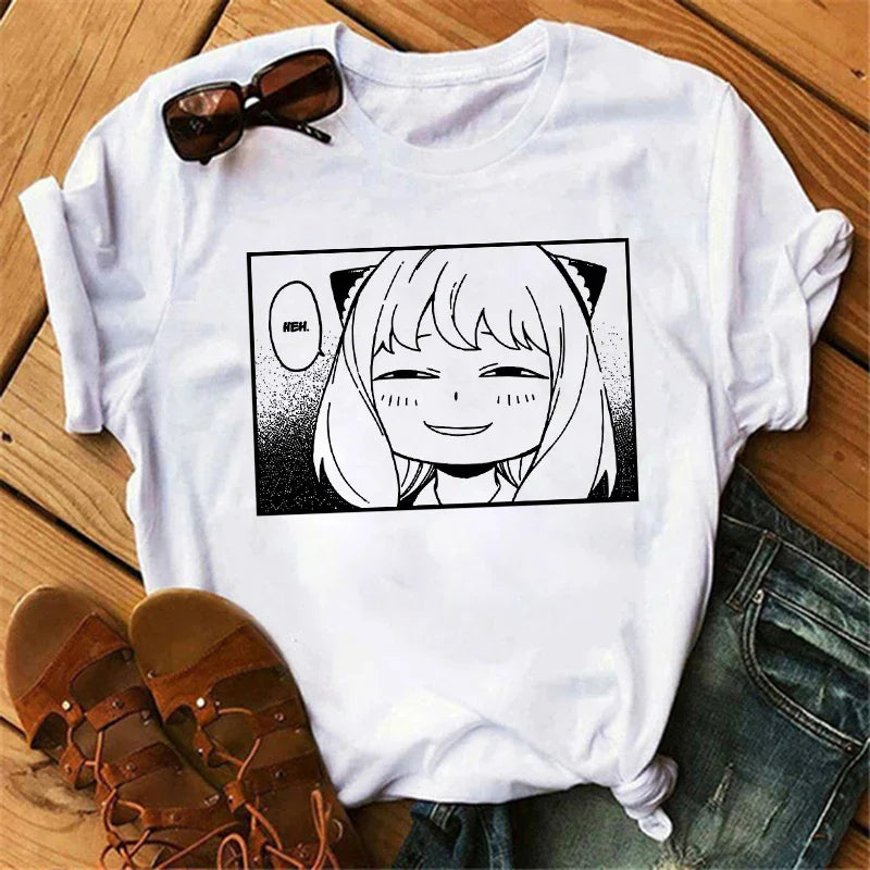 Anime Spy X Family T-Shirt Harajuku Fashion Women’s Short Sleeve O-Neck