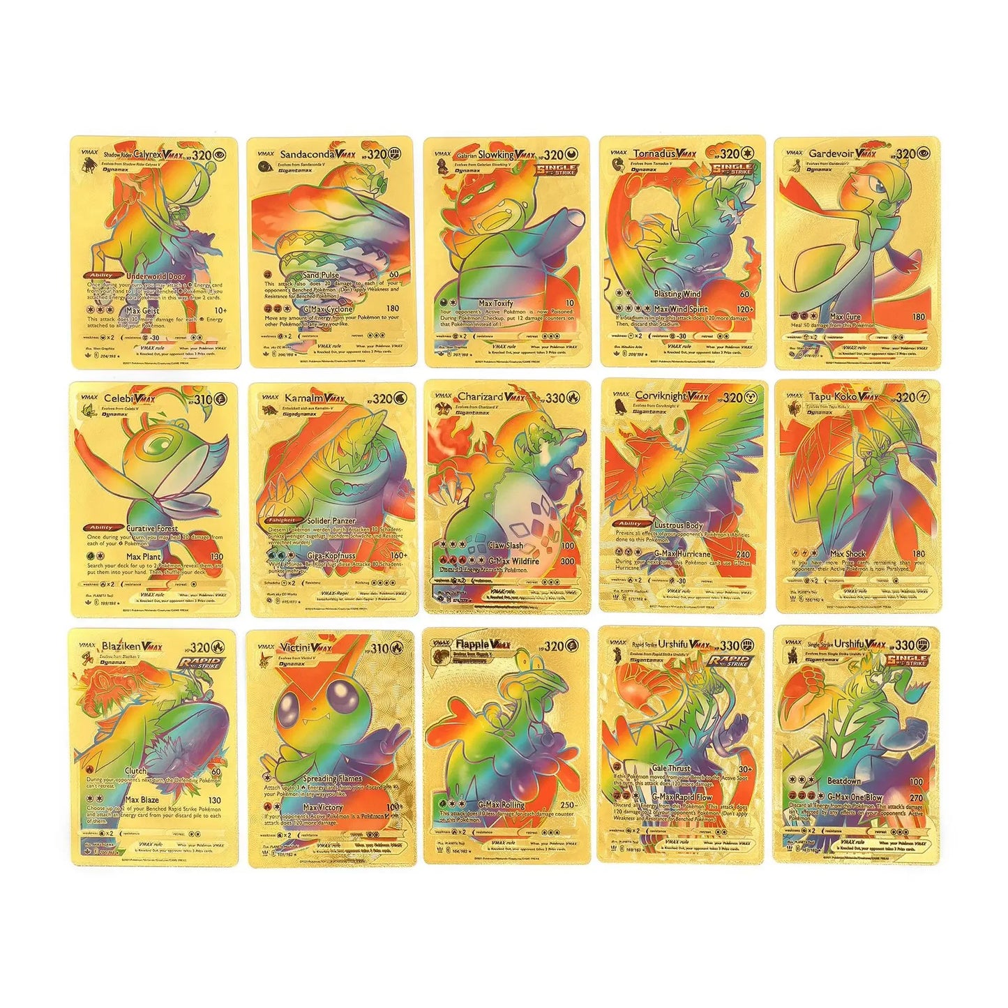 27-110 stücke Pokemon Karten Pikachu Gold Silber Schwarz Bunte Vmax GX Sammlung Karte Spielzeug