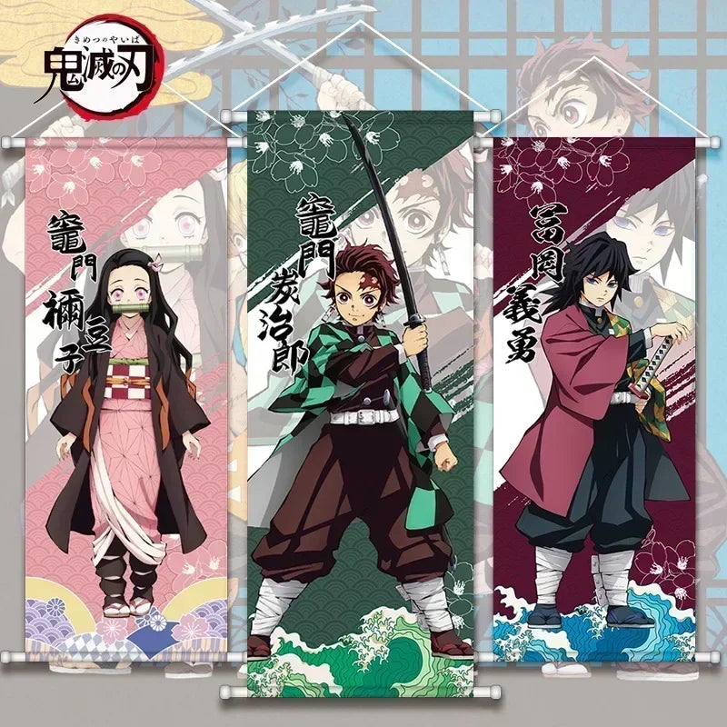 Demon Slayer Cartoon Anime Scroll Canvas Wall Home Decor Anime Poster Wall Art Room Decoration