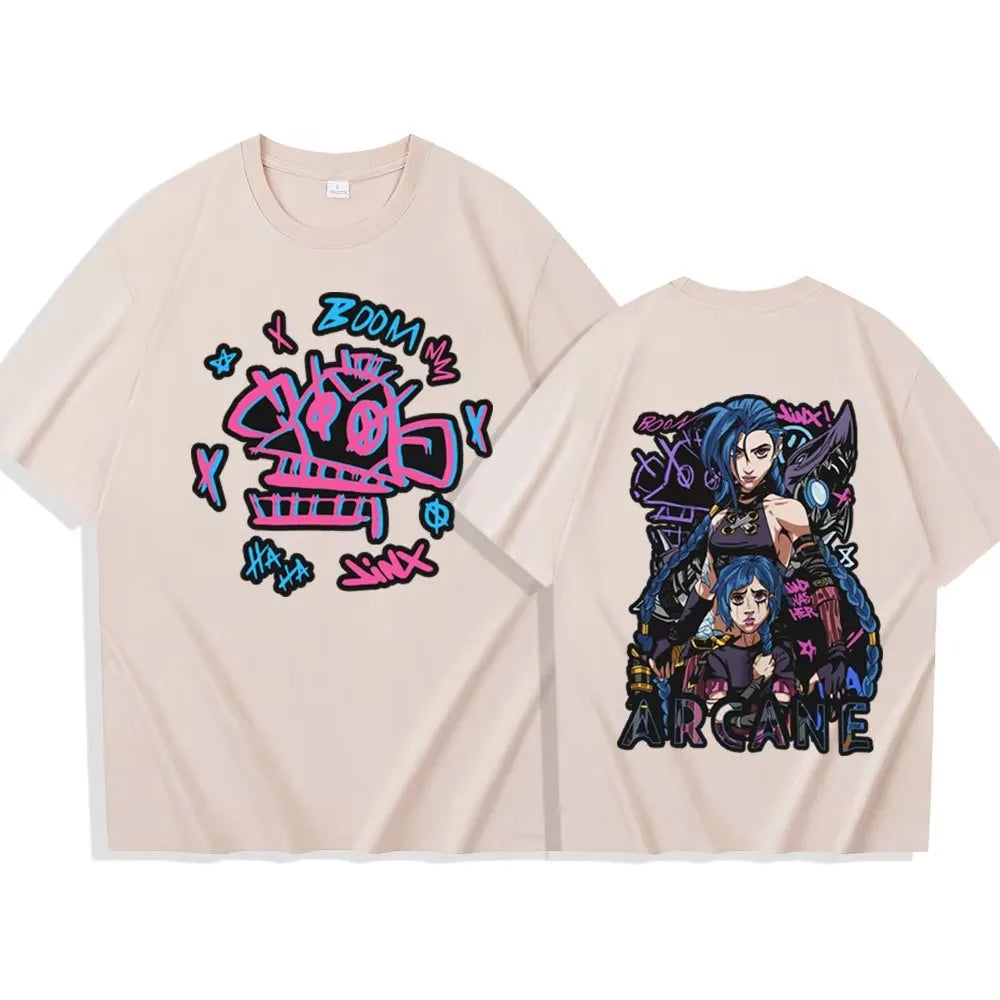 Jinx Arcane Monkey T-Shirt – Women’s Anime Cosplay Grunge Aesthetic Tee