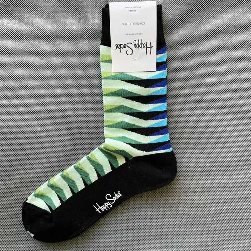 Diamond Check Happy Socks für Herren – Geometrische Sportsocken aus Baumwolle (Größe 41–46)