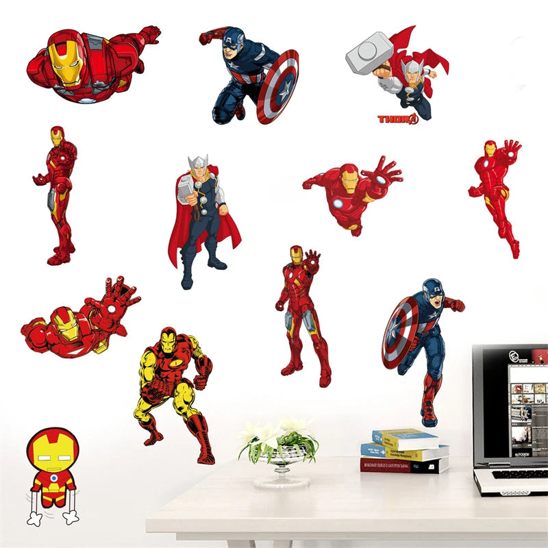 3D Stereoskopische Wirkung Avengers Wandaufkleber für Kinder Marvel Superhero Movie Poster Dekoration