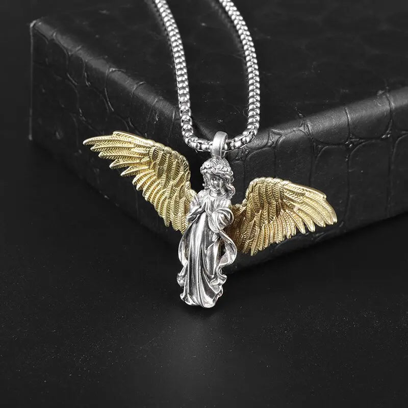 Versilberte Halskette mit Anime-Mecha-Girl-Anhänger – trendiger Hip-Hop-Rock-Punk-Schmuck für Männer und Frauen | Geschenkidee