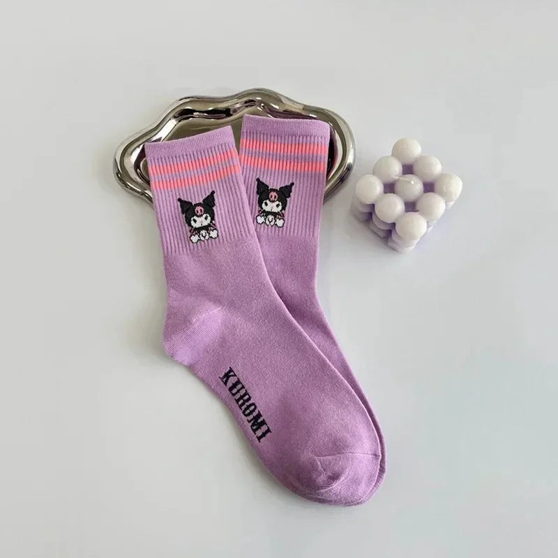 Koreanischer Frühlings- und Sommer-Cartoon-Studentensocken aus weicher Baumwolle, 5-teiliges Set mit Animationsderivat, auffälliges, atmungsaktives Netzgewebe