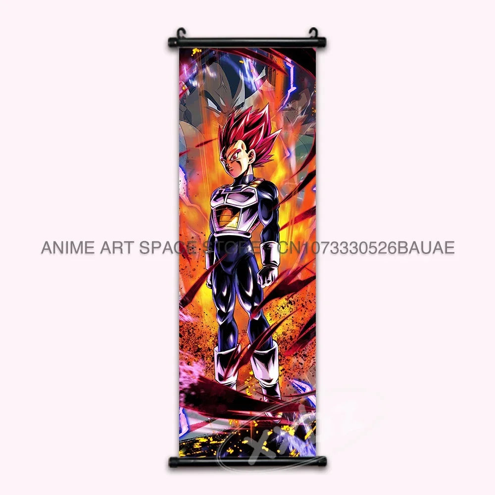 Dragon Ball Z Hanging Paintings Room Decorative Poster Anime Saiyan Scrolls Picture Wall Art