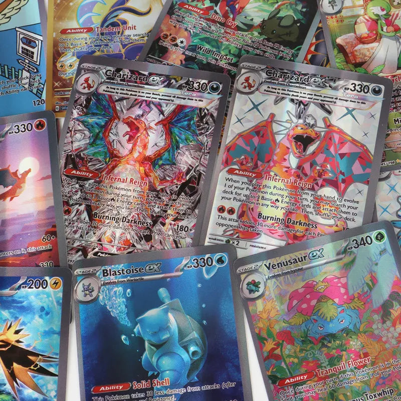 60/100 Stück Pokemon-Karten, alle neuen EX-Obsidian Flames-Booster-Boxen, inklusive Charizard, englische Version