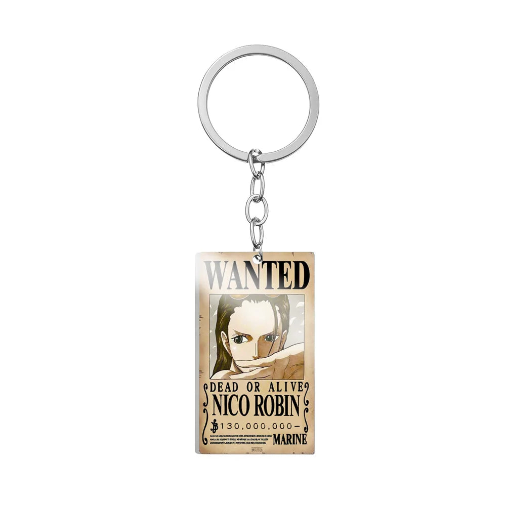 Anime One Piece Metal Keychain Accessories Cartoon Action Figures