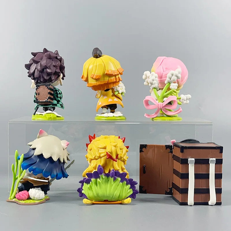 Figurines de dessin animé Demon Slayer, 9cm, Tanjirou Nezuko Zenitsu Kyoujurou Kanroji, jouets d'action