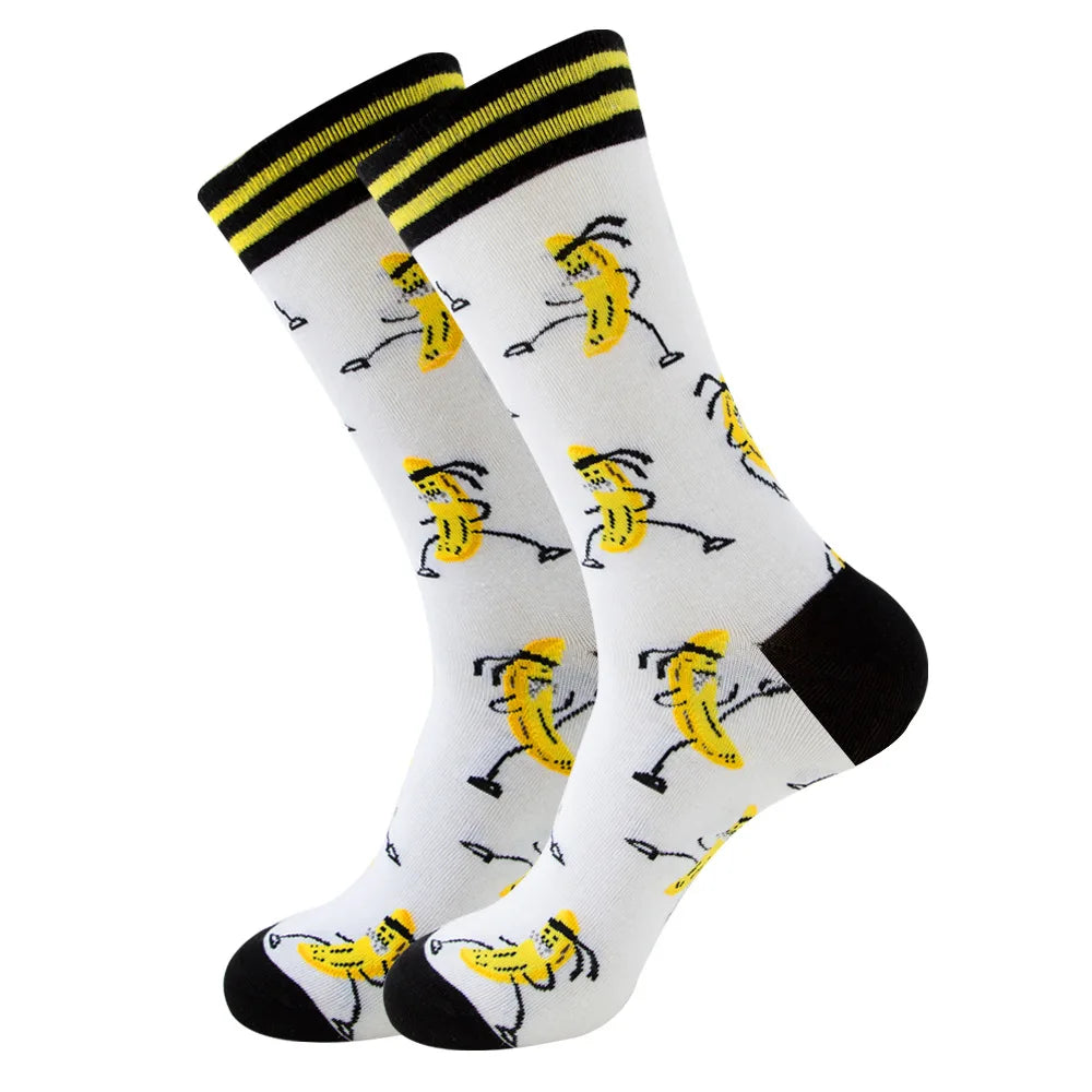 Neuartige Cartoon-Socke aus gekämmter Baumwolle, lustige Crew-Hip-Hop-Socken, dicke lange Socken
