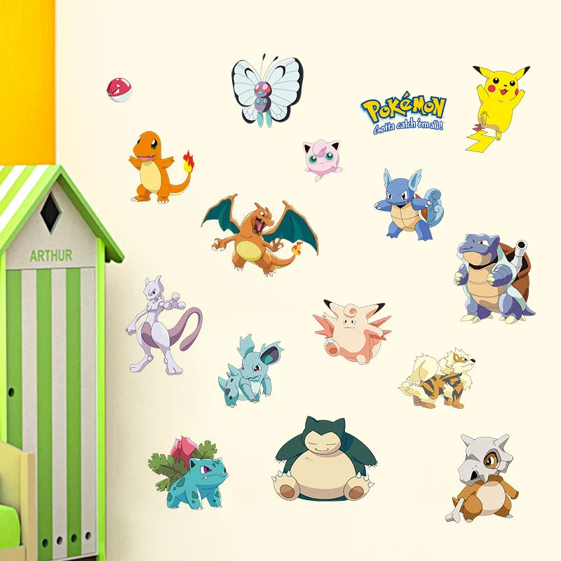 Sticker mural Pokémon Pikachu pour enfants Décoration murale Affiches