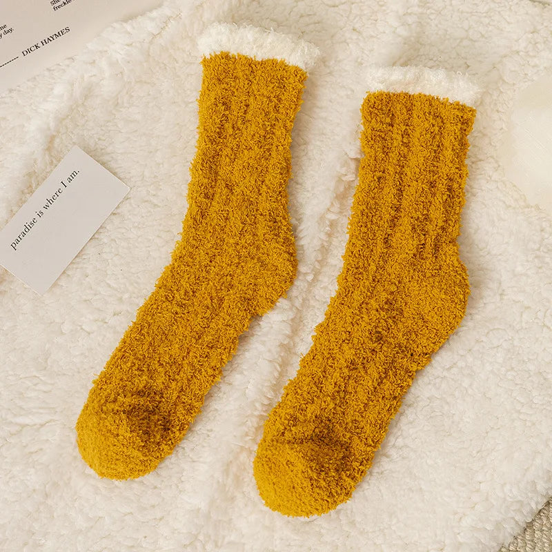 Korallensamt-Katzenkrallensocken – Verdickte Mitte