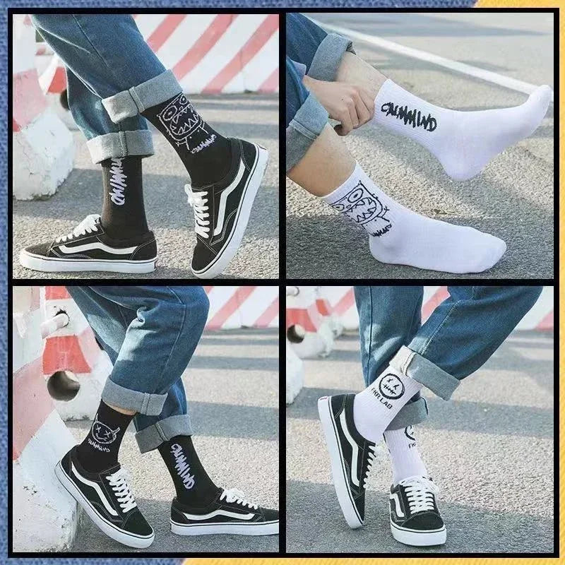 Anime Devil Grimace Socken – Baumwolle Harajuku Graffiti Langer Hip-Hop-Stil