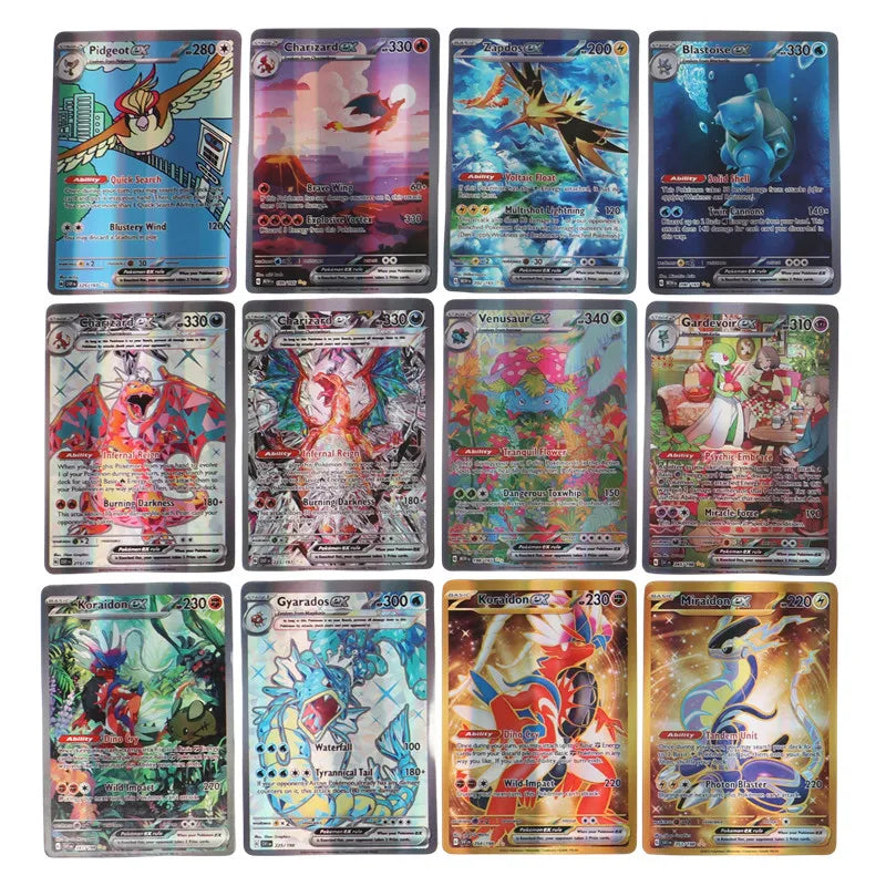 60/100 Stück Pokemon-Karten, alle neuen EX-Obsidian Flames-Booster-Boxen, inklusive Charizard, englische Version