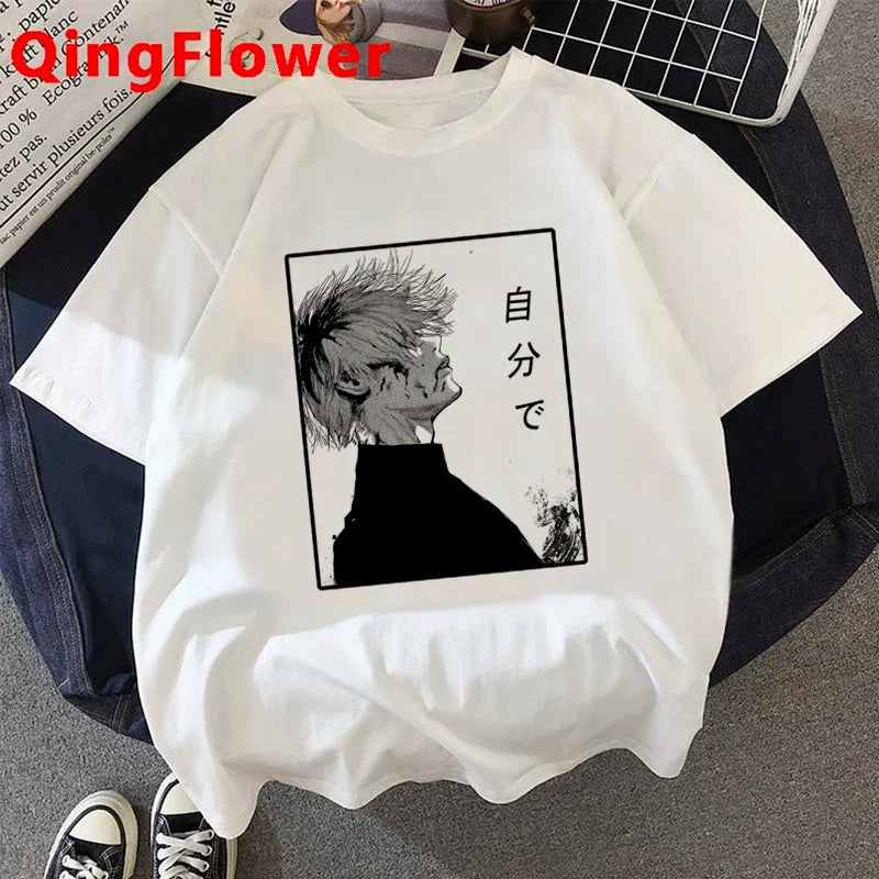 T-shirt Tokyo Ghoul Kaneki Ken Eyes – Vêtements de ville graphiques Ulzzang