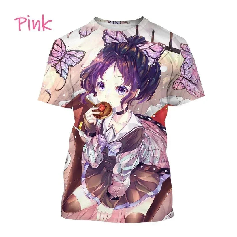 Demon Slayer 3D Print T-Shirt New Anime Fashion Harajuku Casual Street Tee