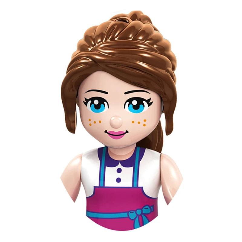 Modèles de mini briques de princesse animée – Belles figurines de filles et blocs de construction sur le thème de la neige pour enfants