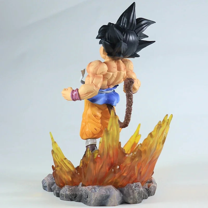 Figurine en PVC Super Four Goku aux cheveux noirs phosphorescents de la série Dragon Ball SHK Kai Ape No.2 de BANDAI 19 cm