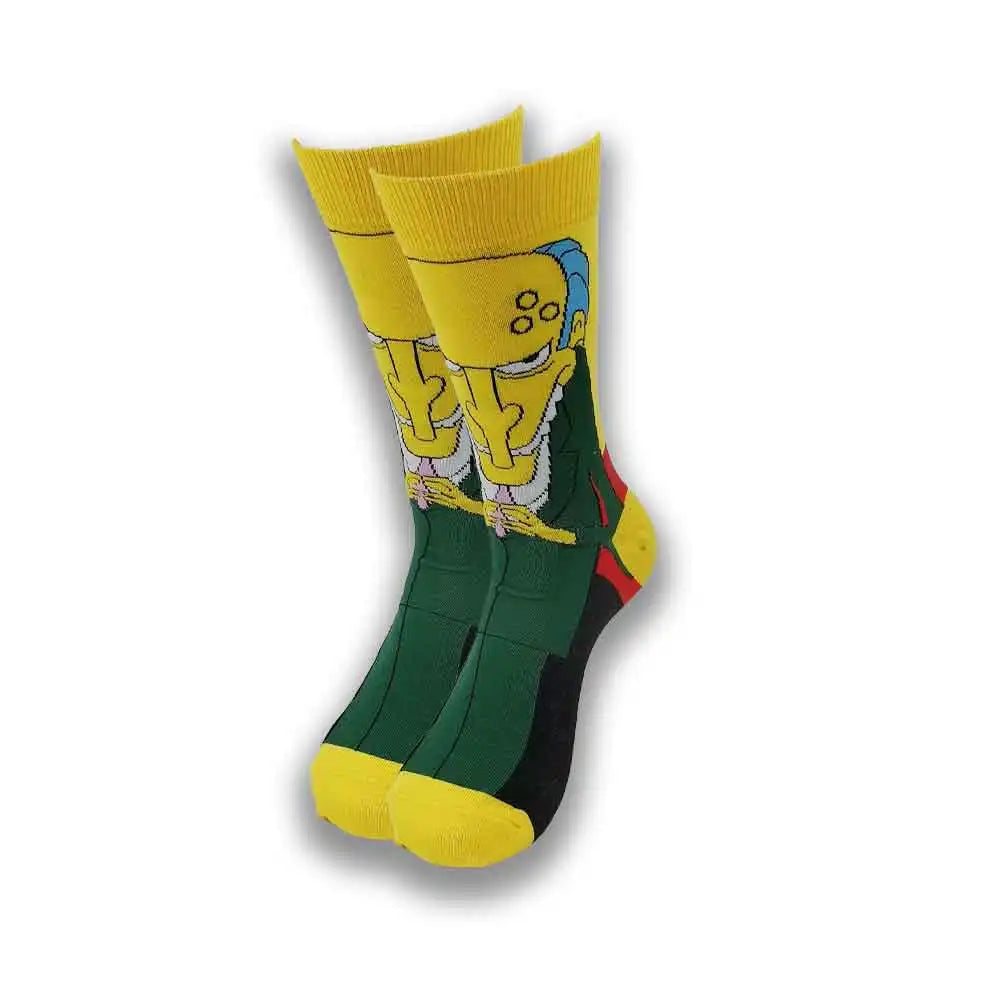 Lustige Socken mit Cartoon-Anime-Print – Personalisierter atmungsaktiver Baumwoll-Hip-Hop-Stil für Männer und Frauen