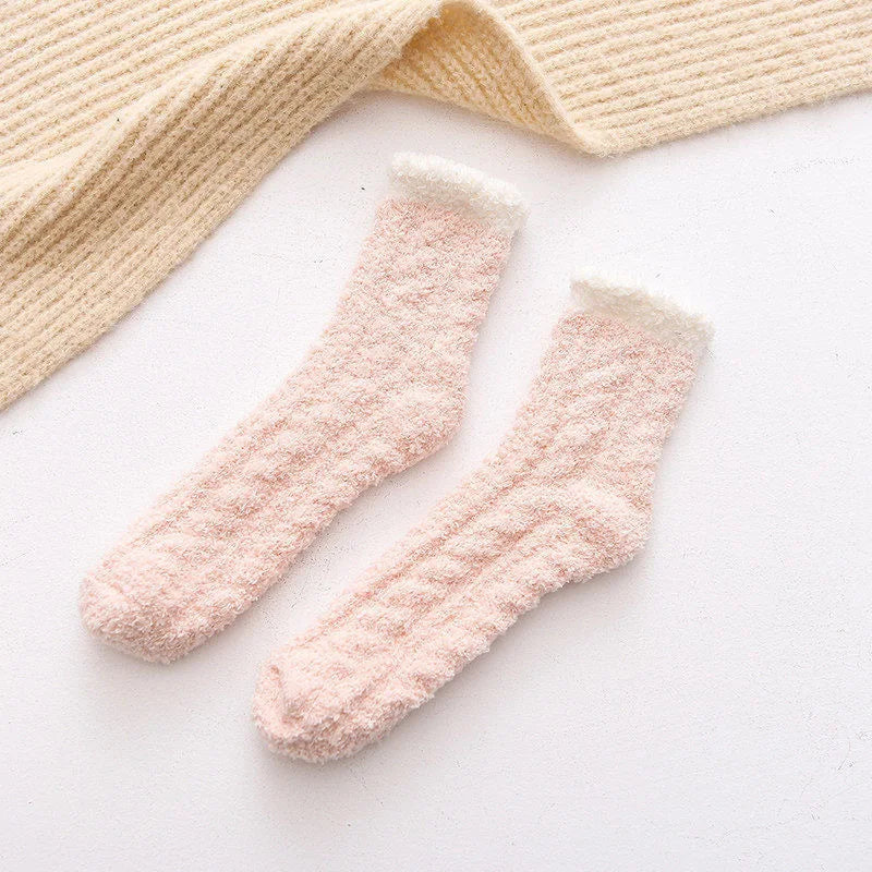 Korallensamt-Katzenkrallensocken – Verdickte Mitte