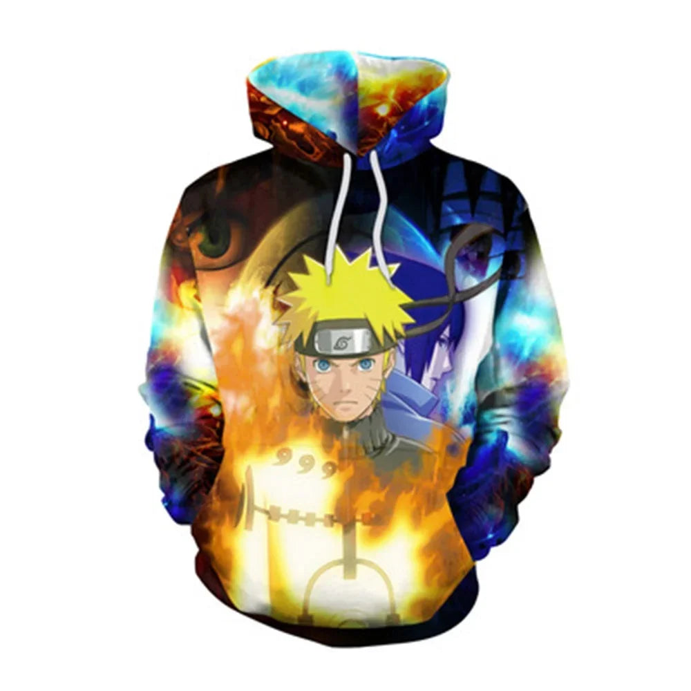Naruto 3D Printed Kakashi Hoodie – Men’s Short Sleeve Hip Hop Streetwear Sweatshirt