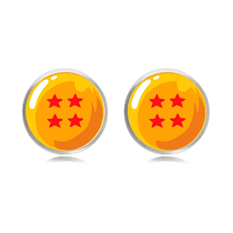 Boutons de manchette FIMAODZ Anime 7-Star Ball – Superbe design en cabochon de verre avec dragon et loup